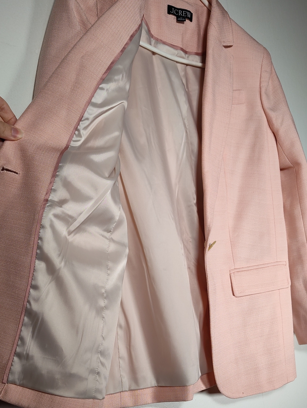 NEW J. Crew Arden Blazer in Luster Canvas Peach Petal Pink 12 - Picture 11 of 14
